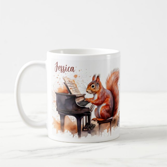 Mug Nom personnalisé de l'animal mignon d'écureuil et  (Gauche)