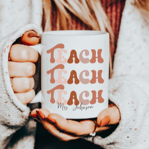 Mug Nom personnalisé de l'enseignant Boho