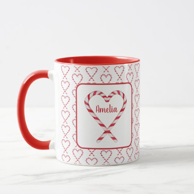 Mug Nom personnalisé de Noël mignon Sucre de canne Coe (Gauche)