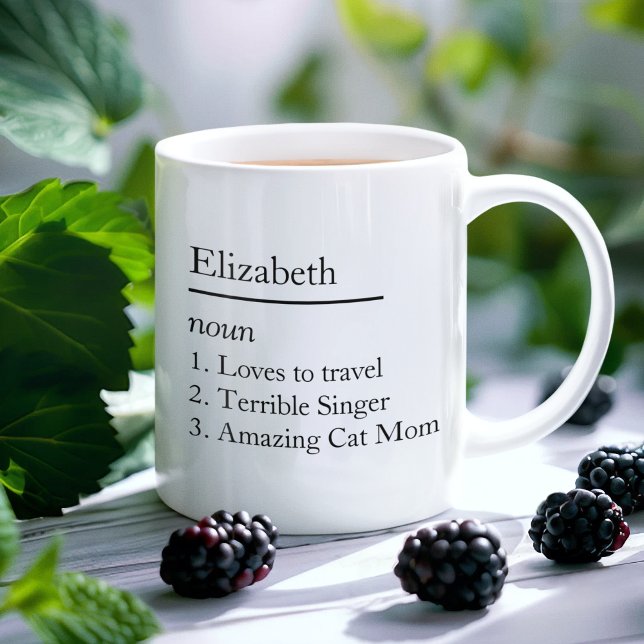 Mug Nom personnalisé & Définition de nom Simple Minima (Créateur téléchargé)