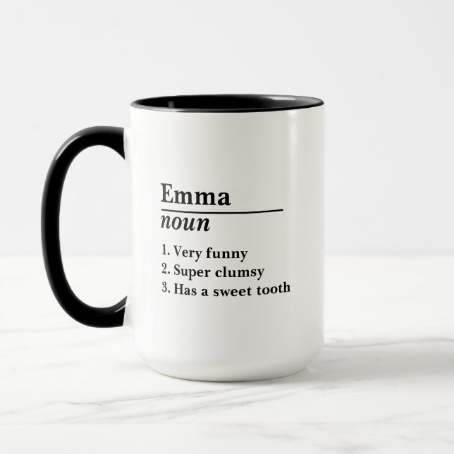 Mug Nom personnalisé Définition EngravéCadeaux Idées (Gauche)