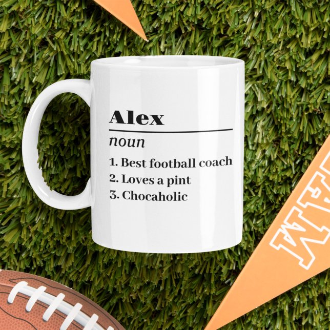 Mug Nom personnalisé Définition Noun Football Coach (Créateur téléchargé)