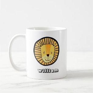 Mug Nom personnalisé d'enfant lion jungle animal
