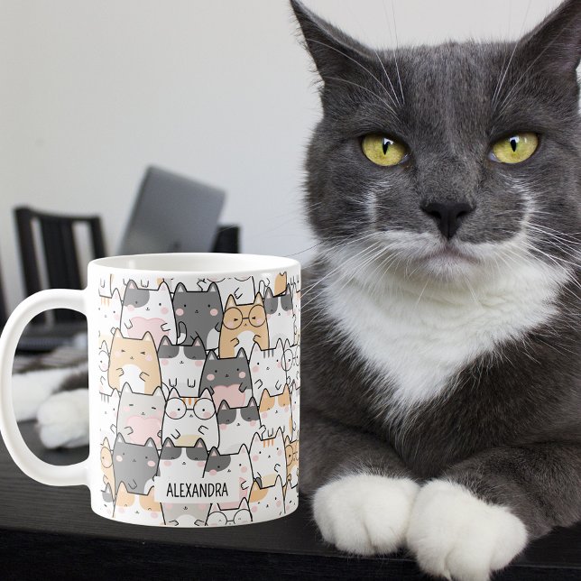 Mug Nom personnalisé des chats irréguliers (The purr-fect purr-sonalized coffee mug for cat lovers!)