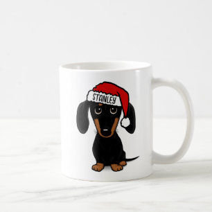 Mug Nom personnalisé du chien Père Noël de Black and T