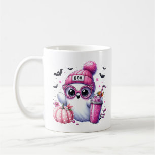 Mug Nom personnalisé du fantôme rose mignon Halloween