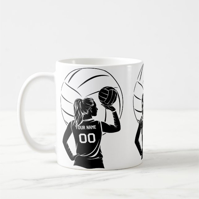 Mug Nom personnalisé du joueur de volley-ball personna (Gauche)