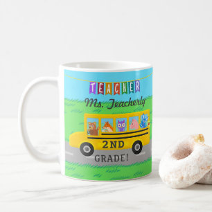 Mug Nom personnalisé du Merci de l'enseignant   Animau