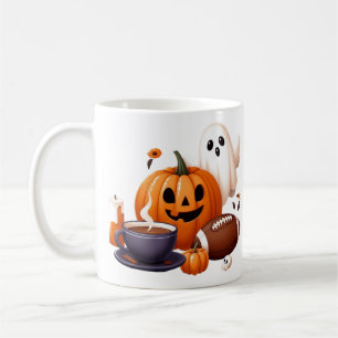 Mug Nom personnalisé éffrayant Halloween fantôme, foot