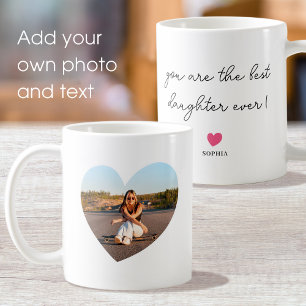 Mug Nom personnalisé élégant Photo Love Heart