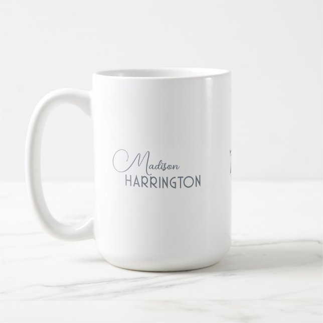 Mug Nom personnalisé et monogramme minimaliste (Gauche)