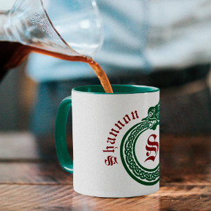 Mug Nom personnalisé et monogramme Style celtique Ouro