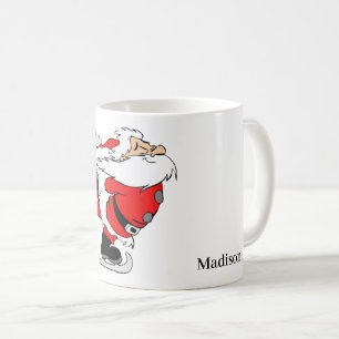 Mug Nom personnalisé et patinage de texte Père Noël