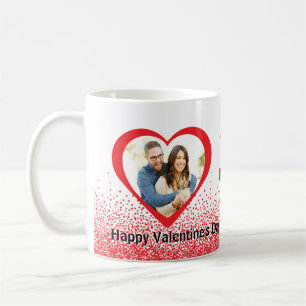 Mug Nom personnalisé et photo de la Saint Valentin