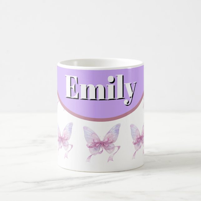 Mug nom personnalisé et sur mesure avec nœud (Centre)