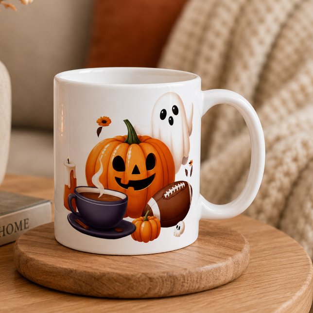 Mug Nom personnalisé fantôme épouvantable Halloween, f (Créateur téléchargé)