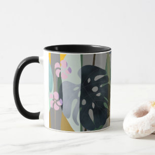 Mug nom personnalisé feuille monstera