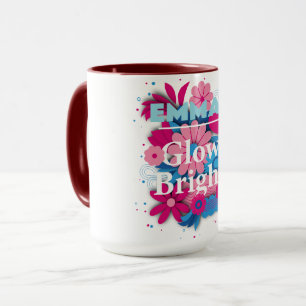 Mug Nom personnalisé Fleur brillante