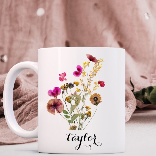 Mug Nom personnalisé fleur sauvage (Créateur téléchargé)