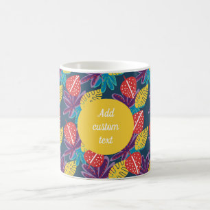 Mug Nom personnalisé floral tropical amusant coloré 