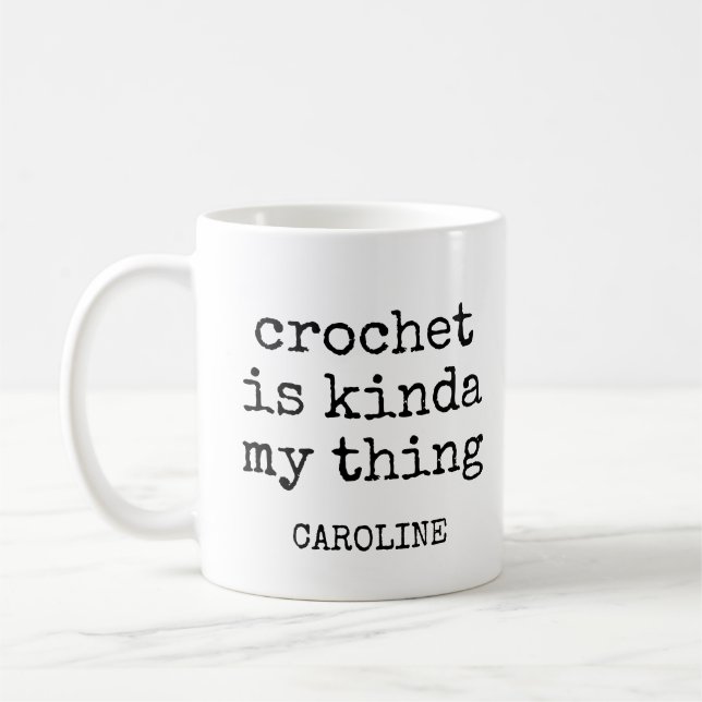 Mug Nom personnalisé Funny Crochet Lover Humour Citati (Gauche)