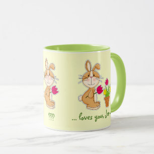 Mug Nom personnalisé Funny Lapin de Pâques Cadeau