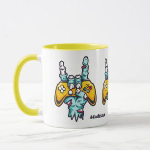 Mug Nom personnalisé Gamer Zombie