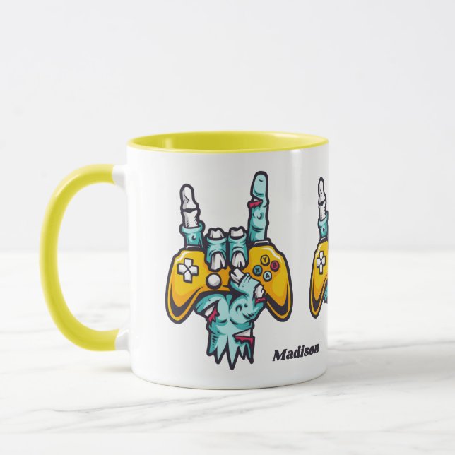 Mug Nom personnalisé Gamer Zombie (Gauche)