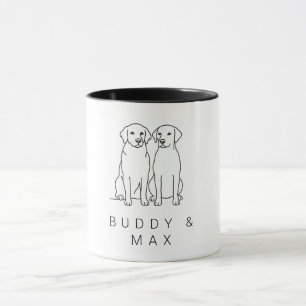 Mug Nom personnalisé Golden Retriever & Labrador Minim