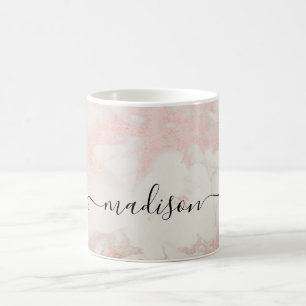 Mug Nom personnalisé gouttes de paillettes mignonnes m