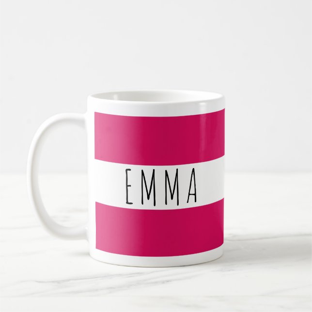 Mug Nom personnalisé gras Bloc de couleur moderne pers (Gauche)