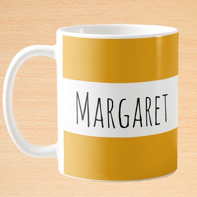 Mug Nom personnalisé jaune foncé Personnalisé (Créateur téléchargé)
