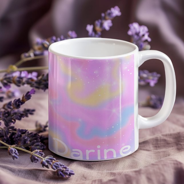 Mug Nom personnalisé l Éperviers colorés Rainbow Girly (Créateur téléchargé)