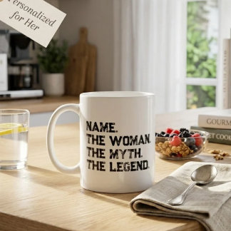 Mug Nom personnalisé La femme Le mythe La légende