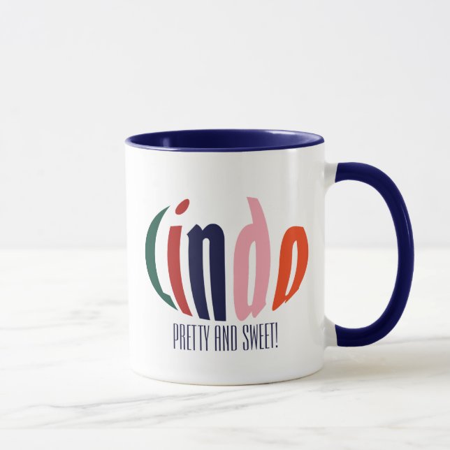 Mug Nom personnalisé "Linda", Cercle (Droite)