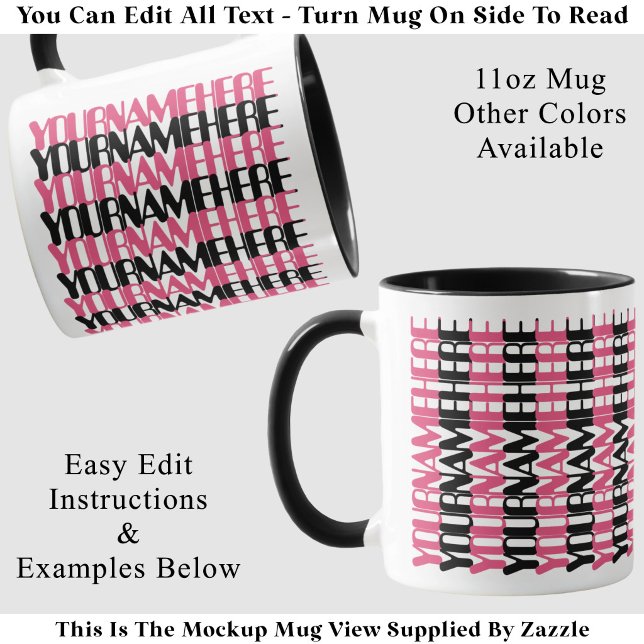 Mug Nom personnalisé long sur mesure Message caché Cor (Créateur téléchargé)