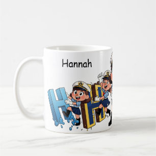 Mug Nom personnalisé Marin Personnage de dessin animé