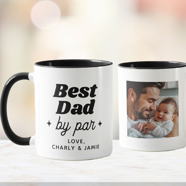 Mug Nom personnalisé Meilleur papa Par Par Cool Rétro (Créateur téléchargé)