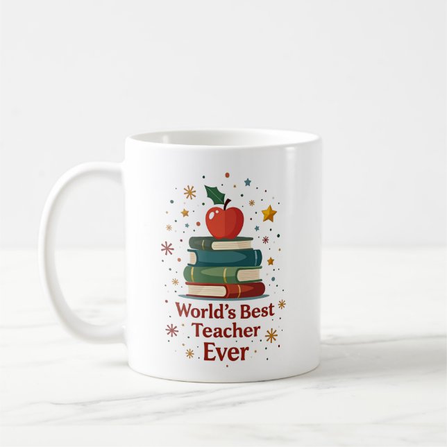 Mug Nom personnalisé – Meilleur professeur du monde (Gauche)