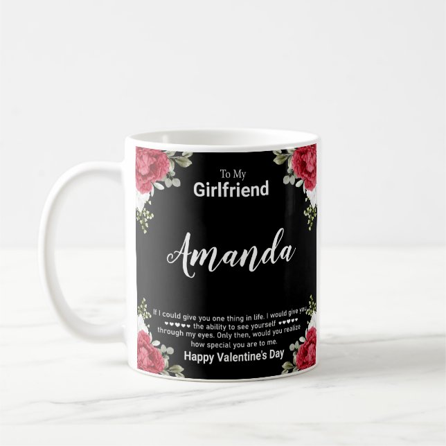 Mug Nom personnalisé Message de Valentine pour une ami (Gauche)