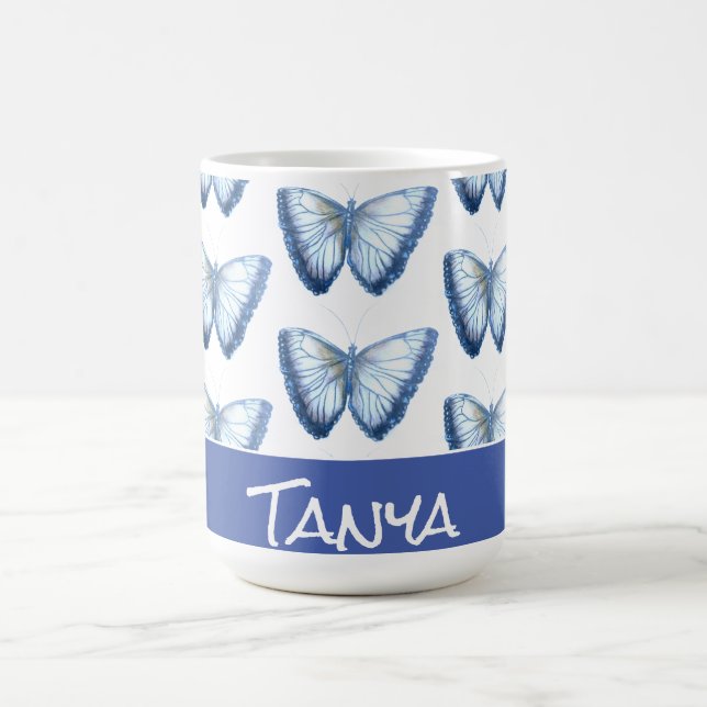 Mug Nom personnalisé mignon papillon tendance (Centre)