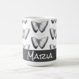 Mug Nom personnalisé mignon papillon tendance