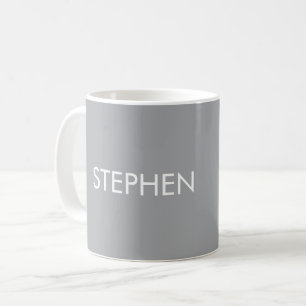 Mug Nom personnalisé minimaliste gris