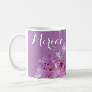 Mug Nom personnalisé Miriam floral violet rose boho