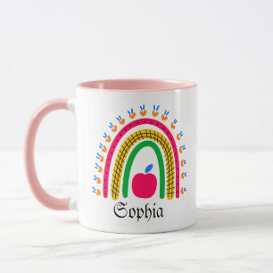 Mug Nom Personnalisé Moderne Avec Arc En Ciel