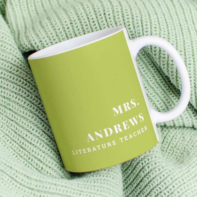Mug Nom personnalisé moderne École verte Objet (Créateur téléchargé)