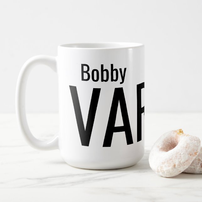 Mug Nom personnalisé moderne gras (Avec donut)