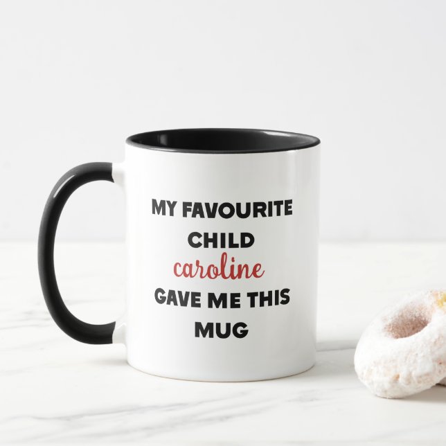 Mug Nom Personnalisé Mon Enfant Préféré M'A Donné Ceci (Avec donut)