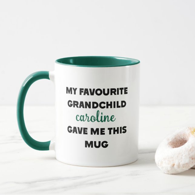 Mug Nom Personnalisé Mon Petit-Enfant Favori M'A Donné (Avec donut)