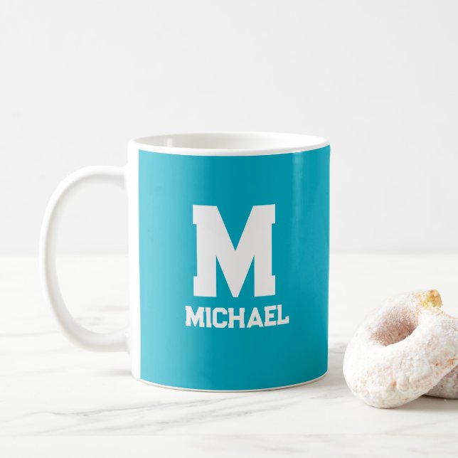 Mug Nom personnalisé Monogramme (Avec donut)